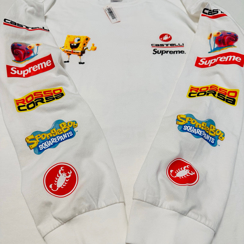 Supreme SpongeBob/Castelli Racing L/S Tee White