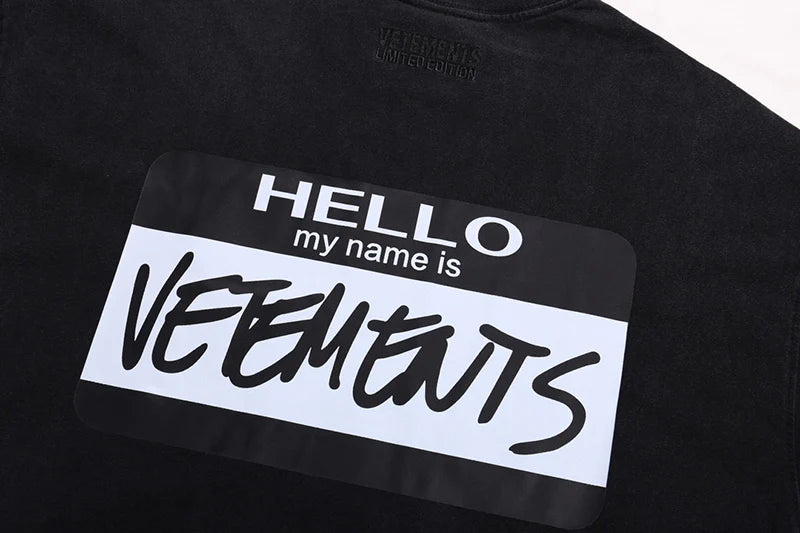 VETEMENTS My Name Is Vetements Cotton T-shirt | Black