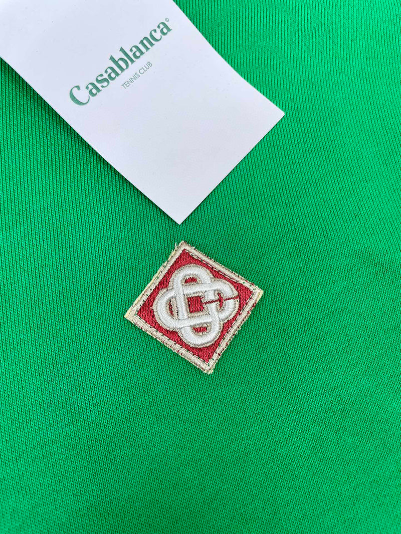 Casablanca Embroidered CC Patch Hoodie Green