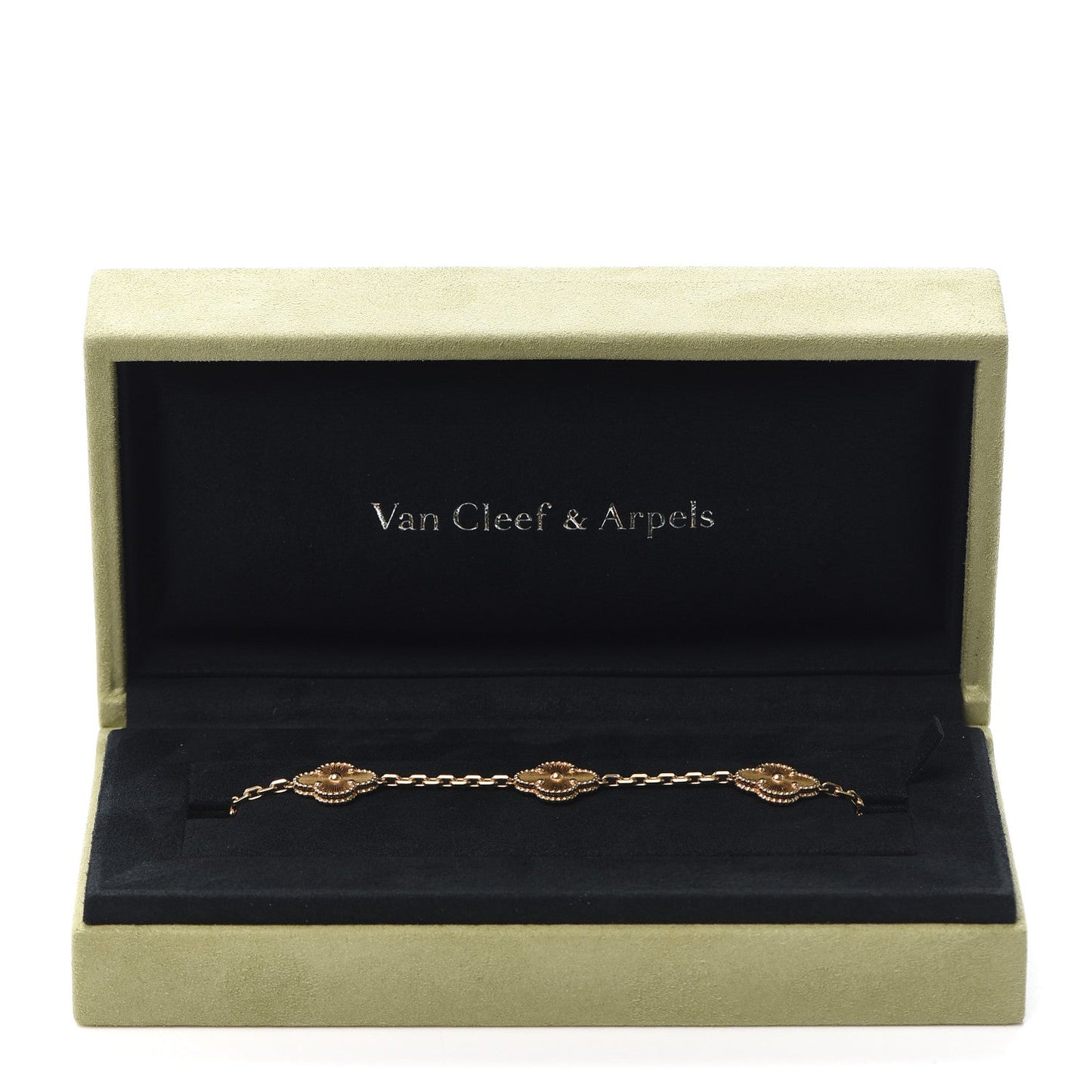 Van Cleef & Arpels Vintage Alhambra 5 Motifs Bracelet Guilloche