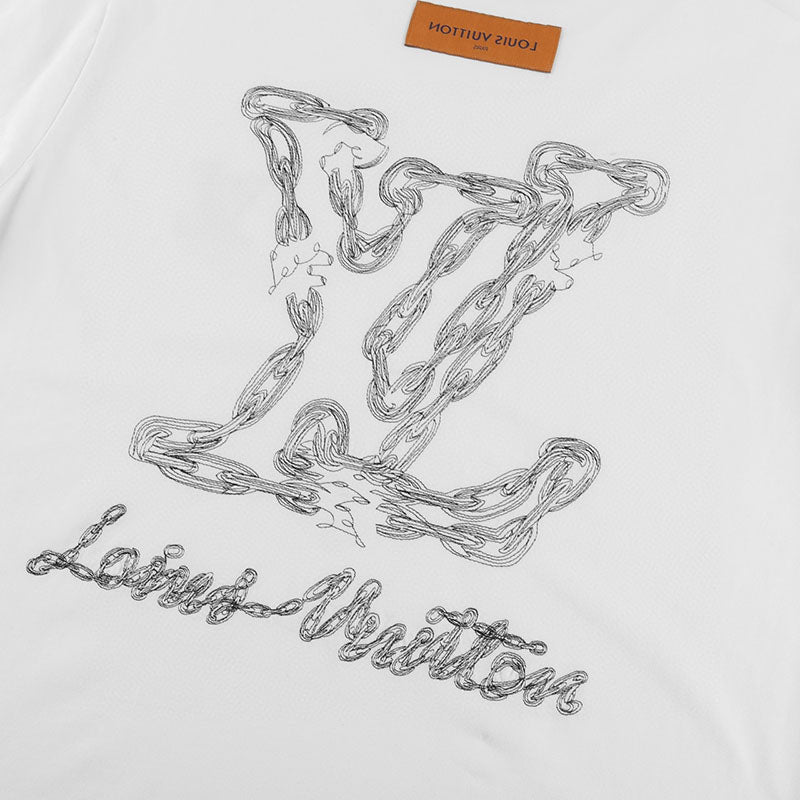 Louis Vuitton LV Logo Printed T-Shirt White