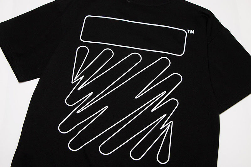 OFF-WHITE Tshirt Wave Outline Diag Black