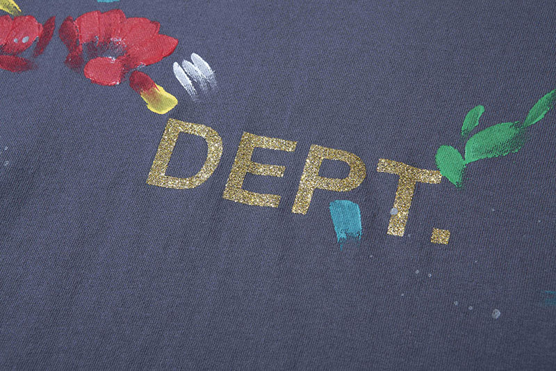 GALLERY DEPT. Blue Paint-splatter Logo Cotton T-shirt