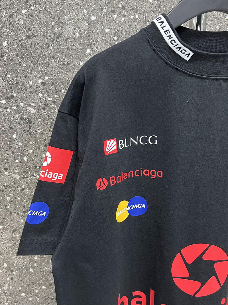 Balenciaga Top League Cotton T-shirt Black