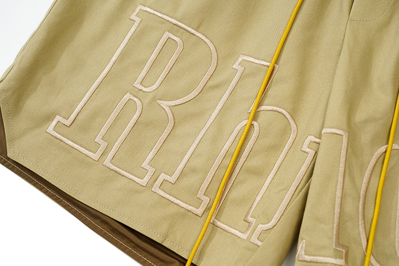 RHUDE Embroidered Twill Logo Short Beige