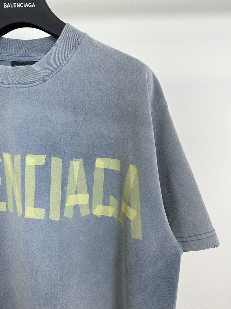 Balenciaga Tape Type Medium Fit T-Shirt Grey