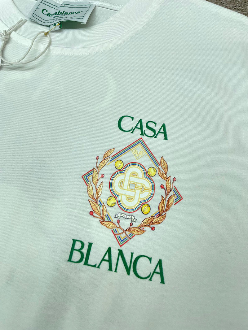 CASABLANCA Championship Diamond T-Shirt White