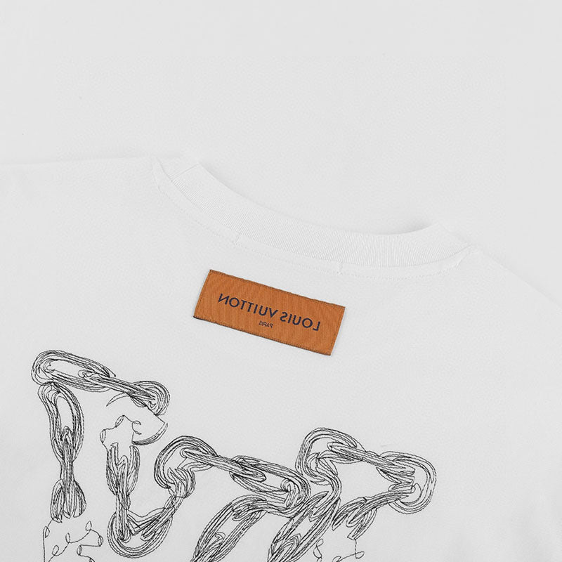 Louis Vuitton LV Logo Printed T-Shirt White