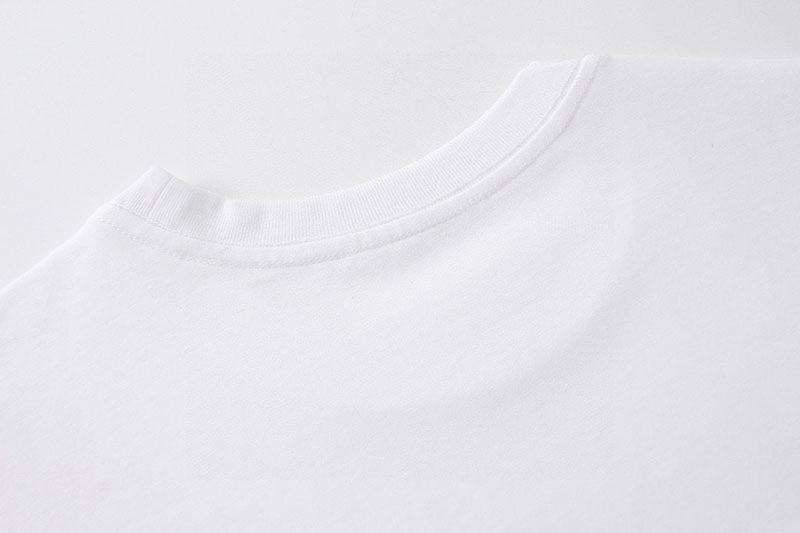 PRADA Logo-Plaque Crewneck Cotton T-Shirt White