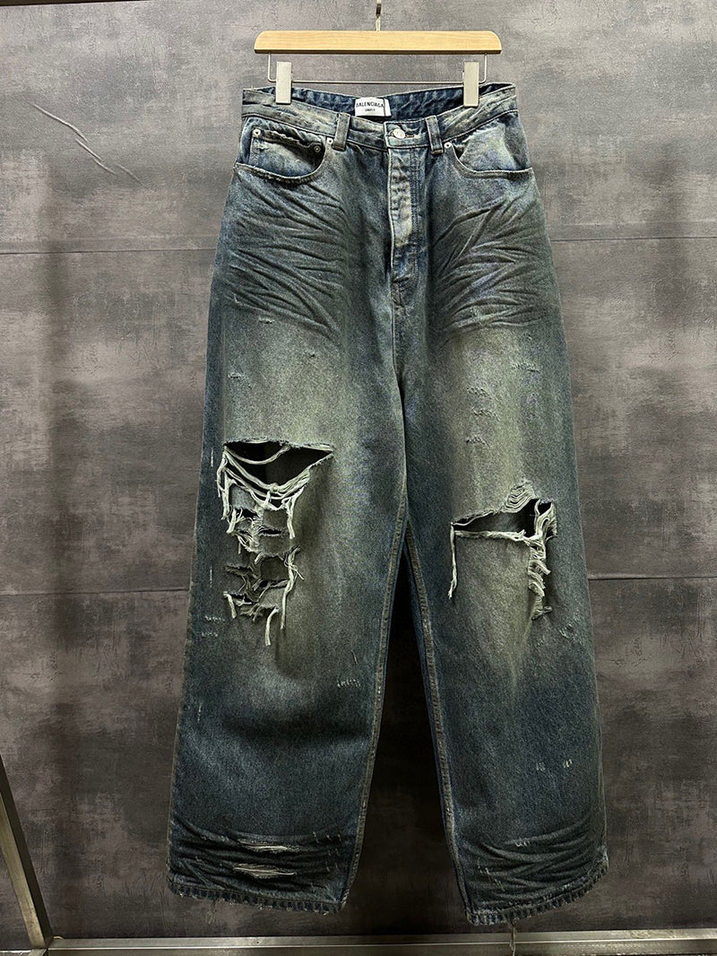 Balenciaga Mud Oil Spilled Denim Baggy Version