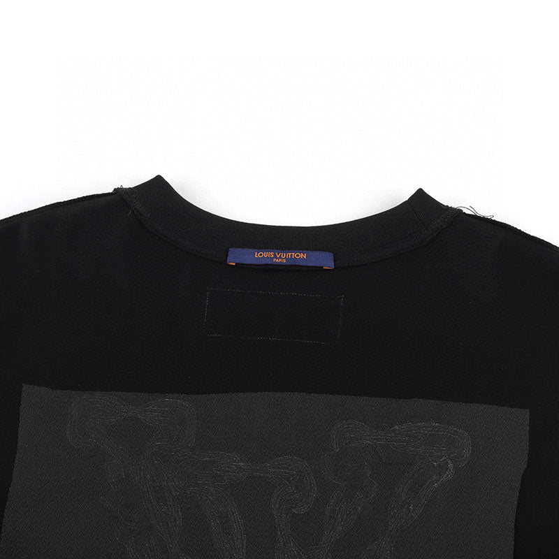 Louis Vuitton LV Logo Embroidery T-Shirt Black