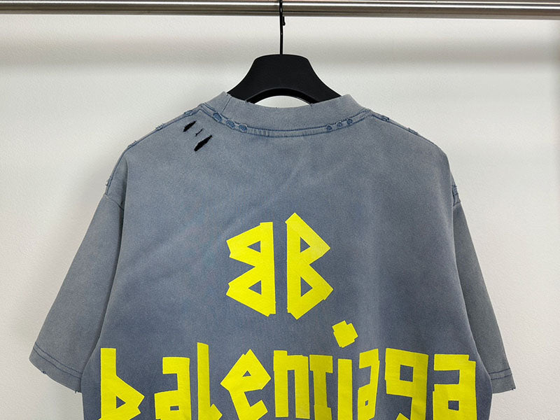 Balenciaga Tape Type Medium Fit T-Shirt Grey