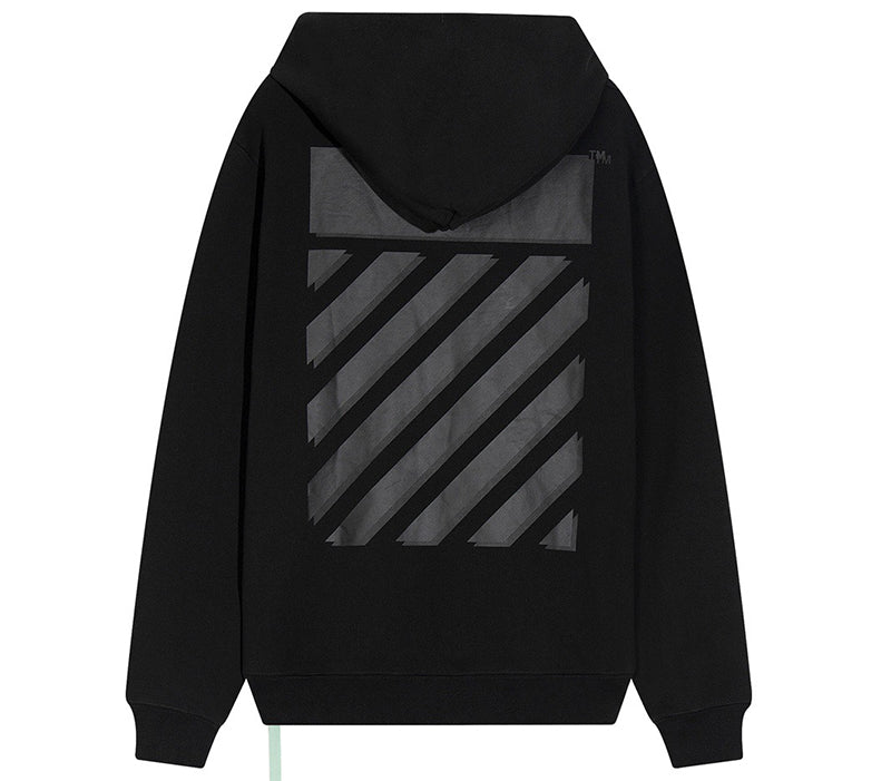 OFF-WHITE RUBBER STRIPES SKATE CREW HOODIE Black