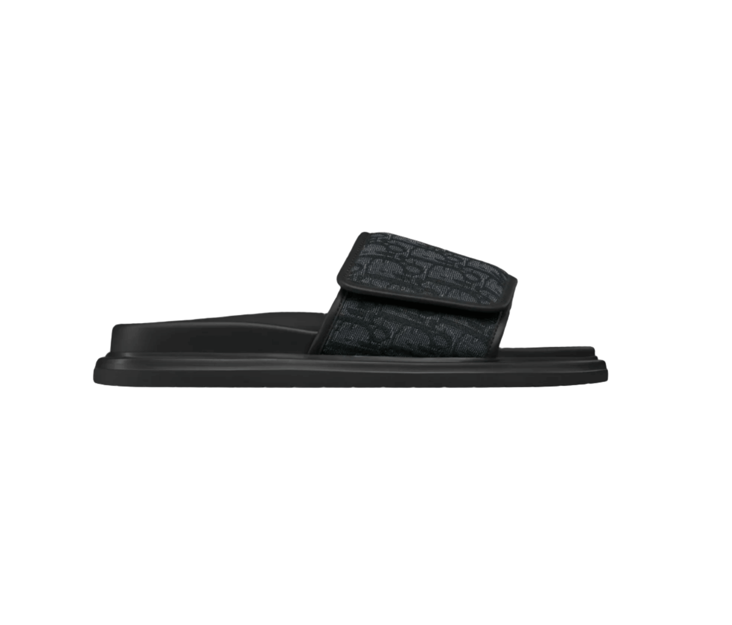 Dior Aqua Sandal Slide With Oblique Jacquard Black