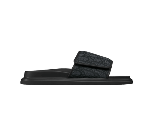 Dior Aqua Sandal Slide With Oblique Jacquard Black