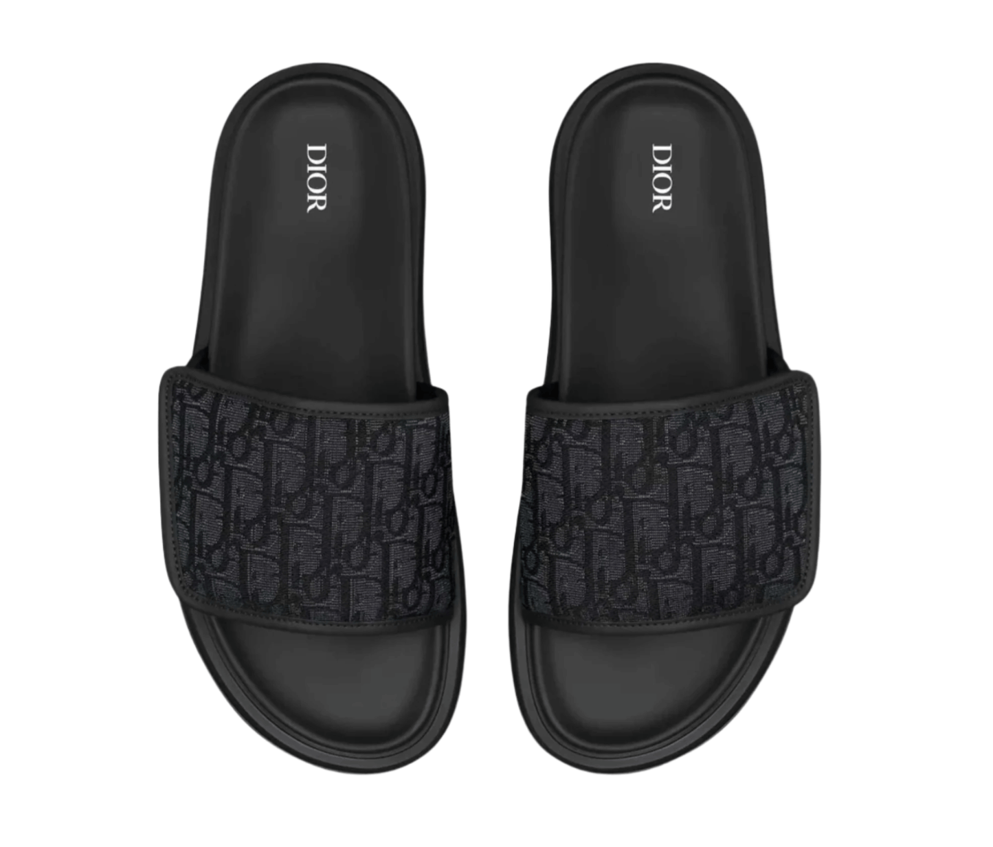 Dior Aqua Sandal Slide With Oblique Jacquard Black