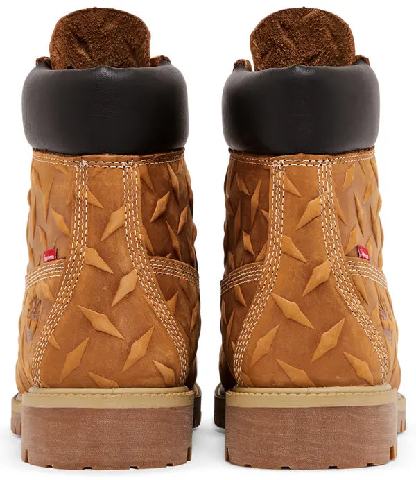 Supreme x Timberland 6 Inch Premium Waterproof Boot 'Embossed Diamond Plate - Wheat'