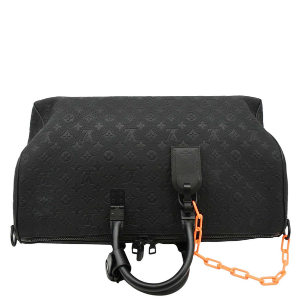LOUIS VUITTON Keepall 50 Taurillon Leather Black Travel Bag