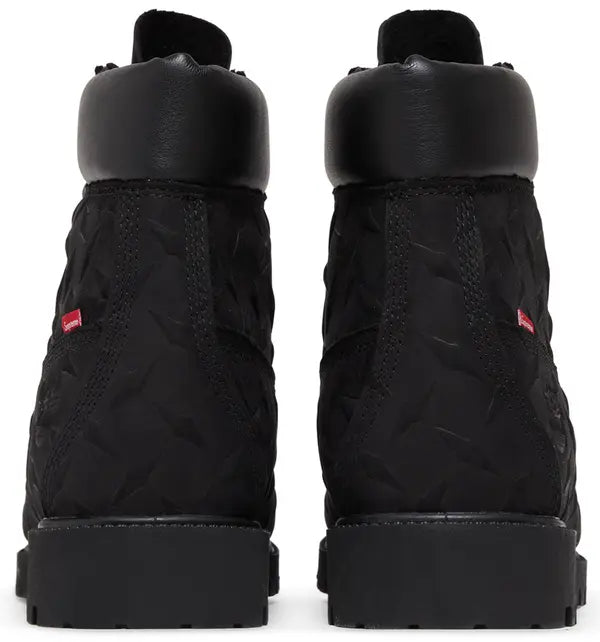 Supreme x Timberland 6 Inch Premium Waterproof Boot 'Embossed Diamond Plate - Black'