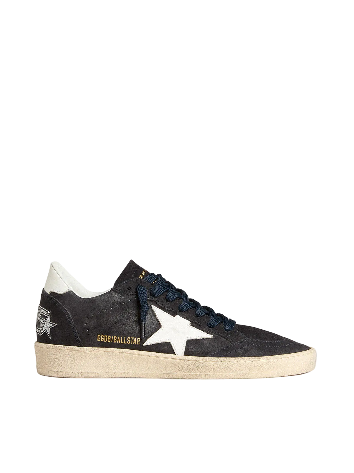Golden Goose Ball Star in dark blue suede with leather star and heel tab
