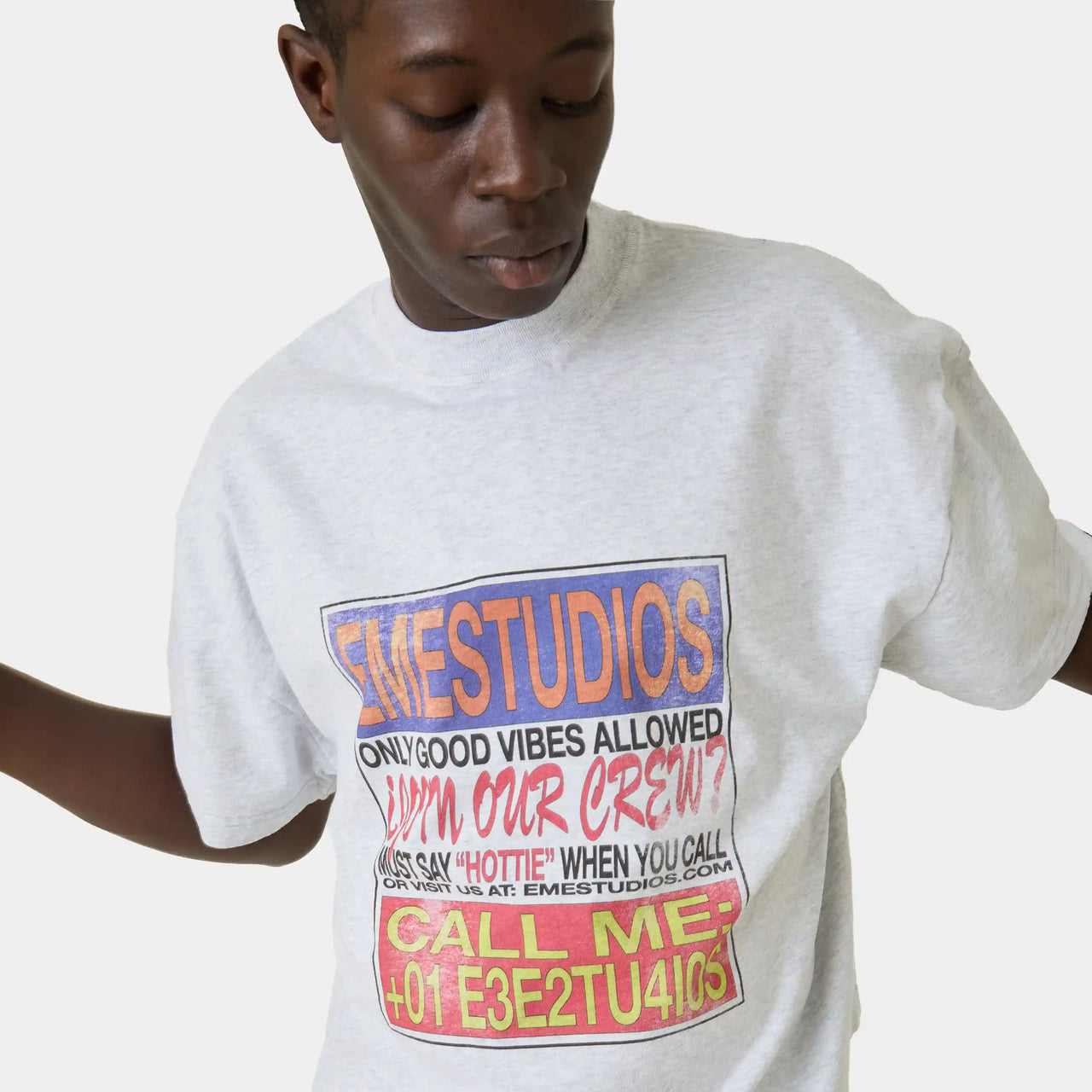 Eme Studios By Your Name Heather Grey Oversized Tee