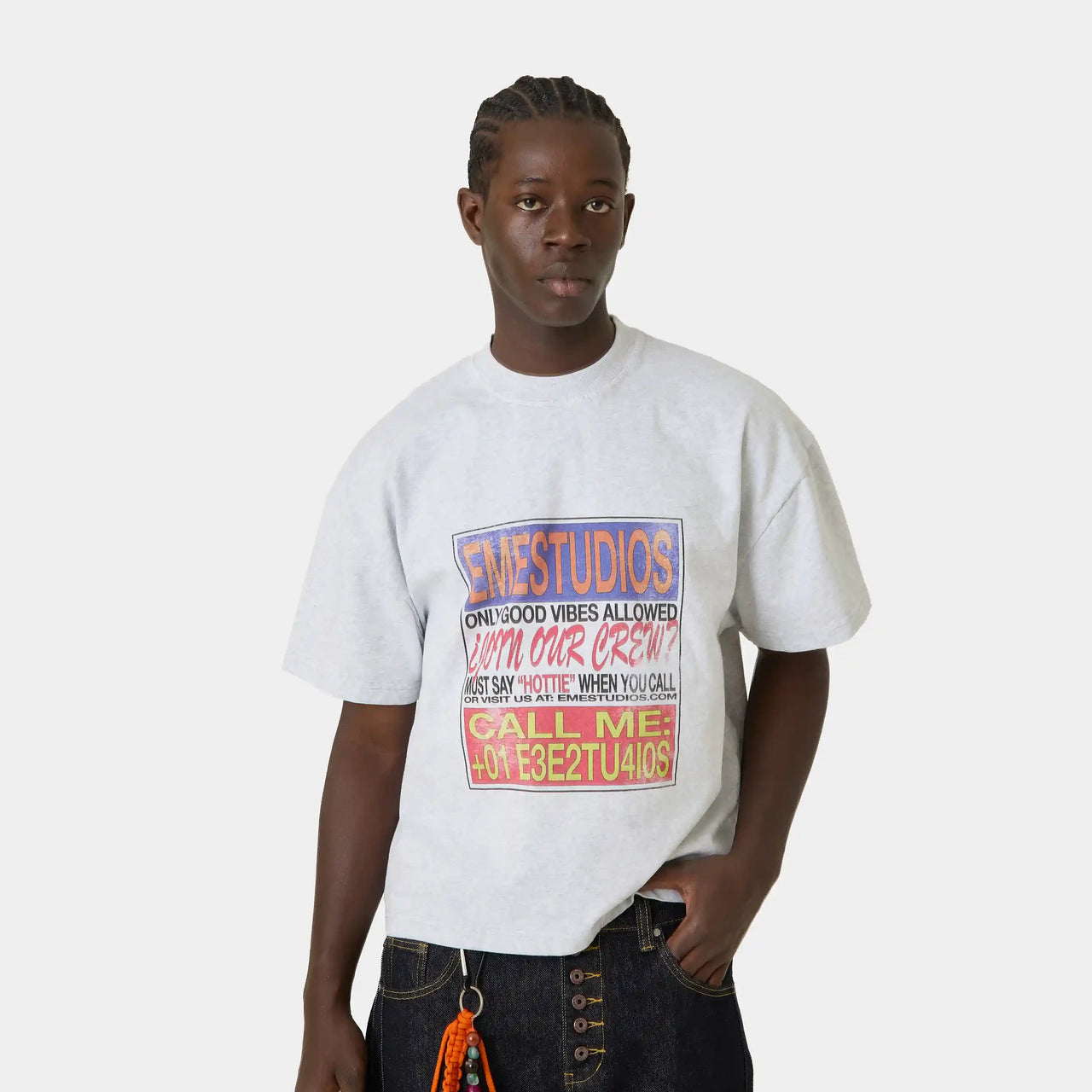 Eme Studios By Your Name Heather Grey Oversized Tee