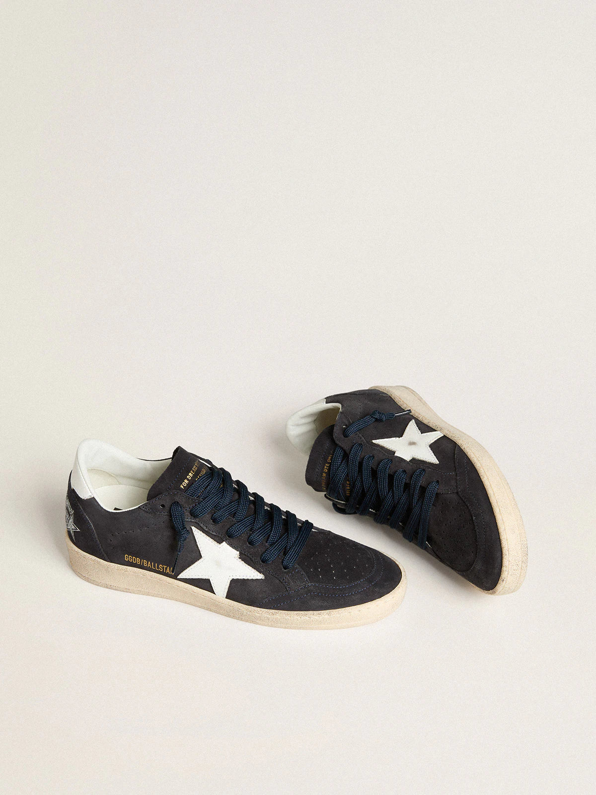 Golden Goose Ball Star in dark blue suede with leather star and heel tab