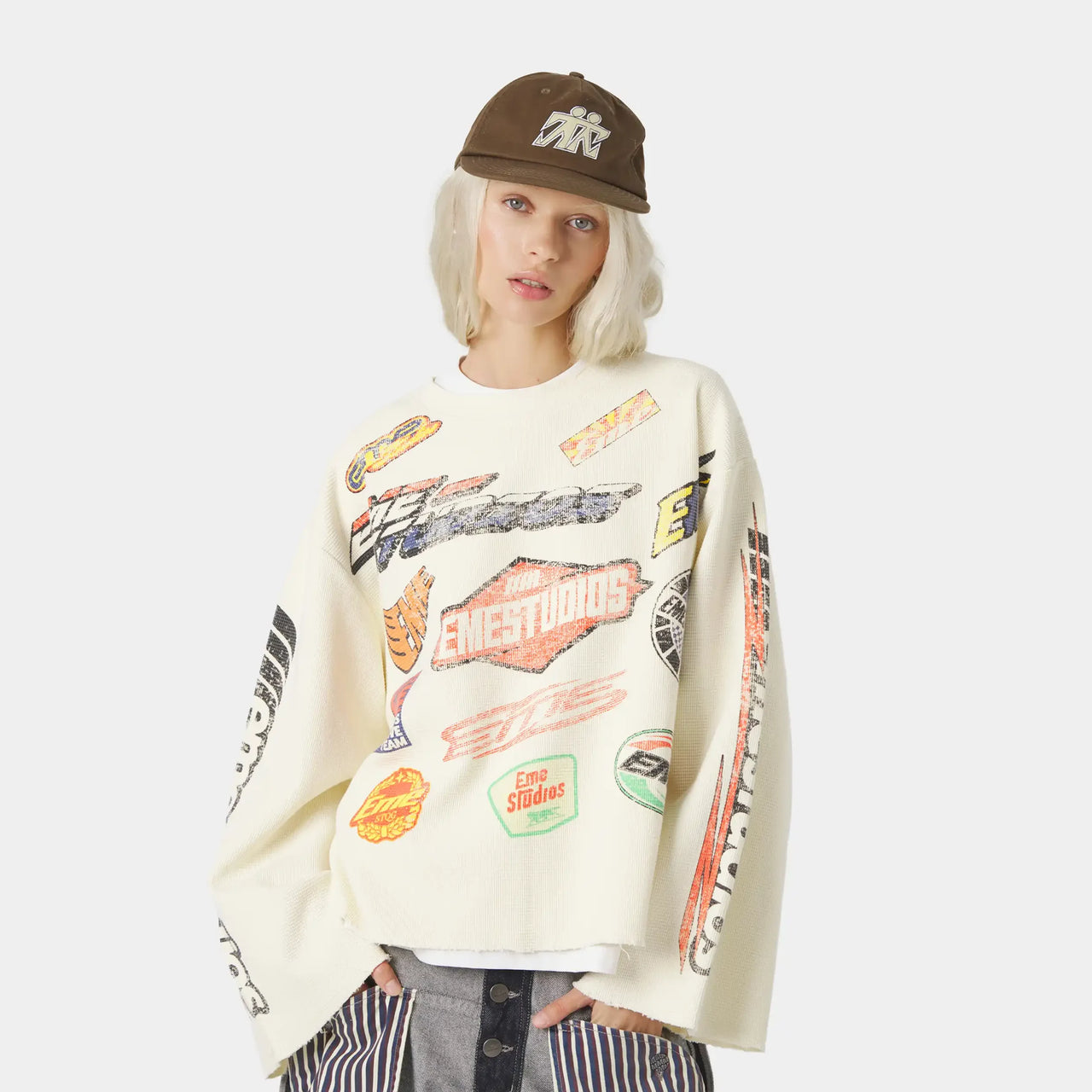 Eme Studios Waffle Off Sand Crewneck
