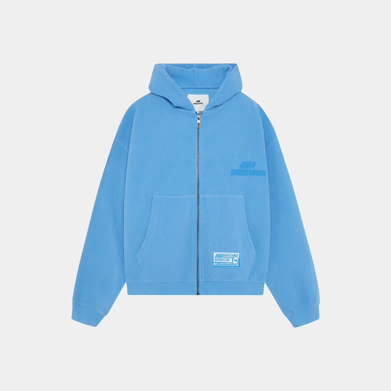 Eme Studios Waffle Cobalt Croped Boxy Full Zip