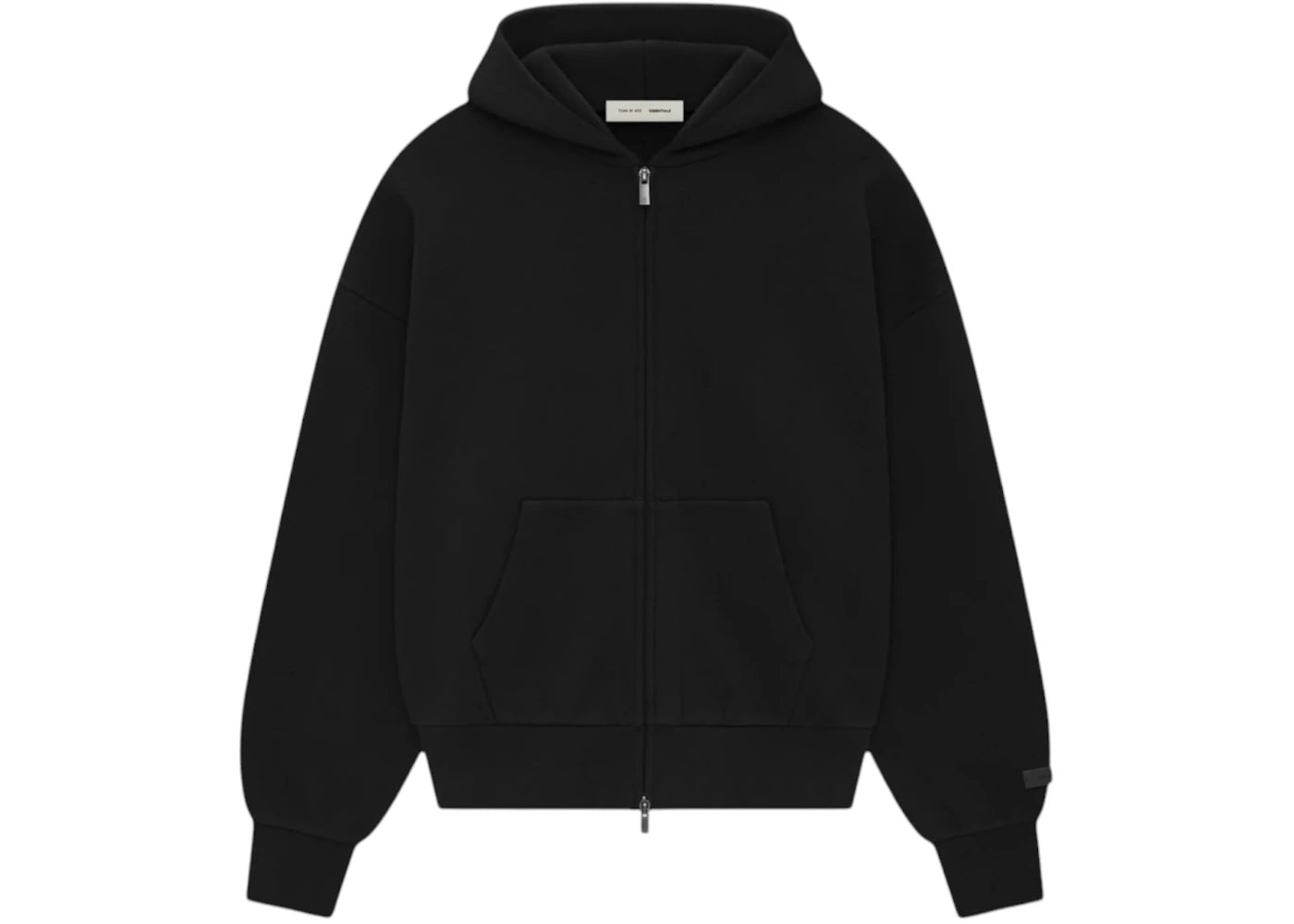 Fear of God Essentials Full Zip Hoodie 'Jet Black'