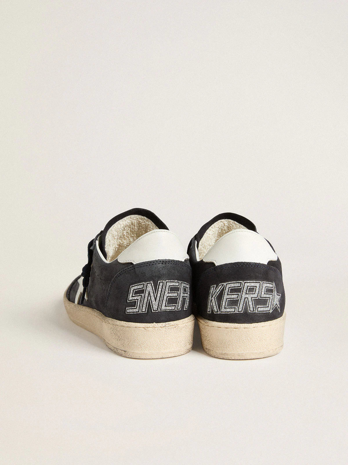 Golden Goose Ball Star in dark blue suede with leather star and heel tab