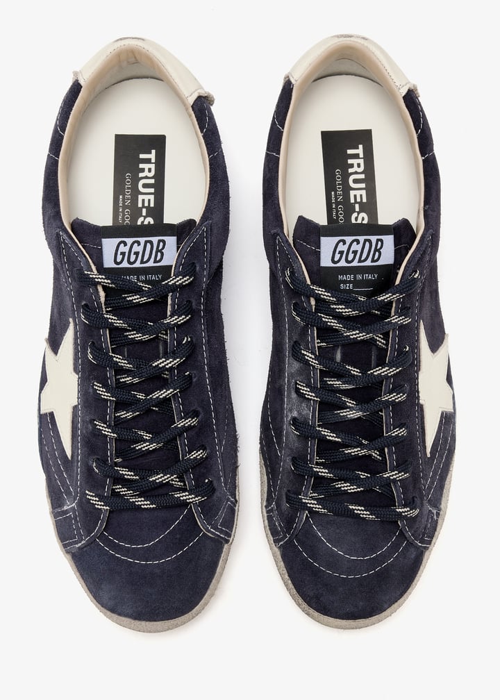 Golden Goose True-Star in dark blue suede with white nappa leather star and heel tab