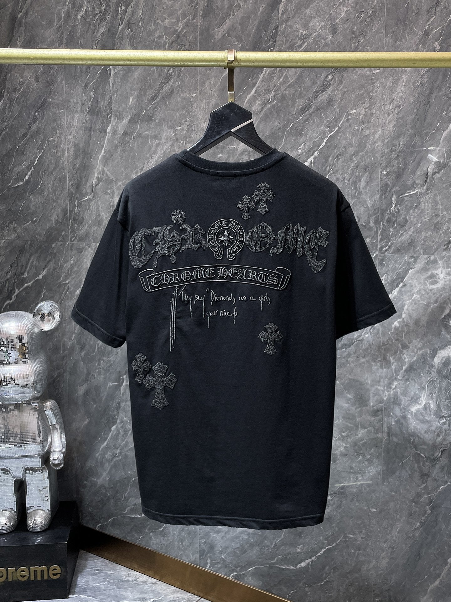 Chrome Hearts Chrome Hearts Embroidered Letter Logo T-Shirt Black