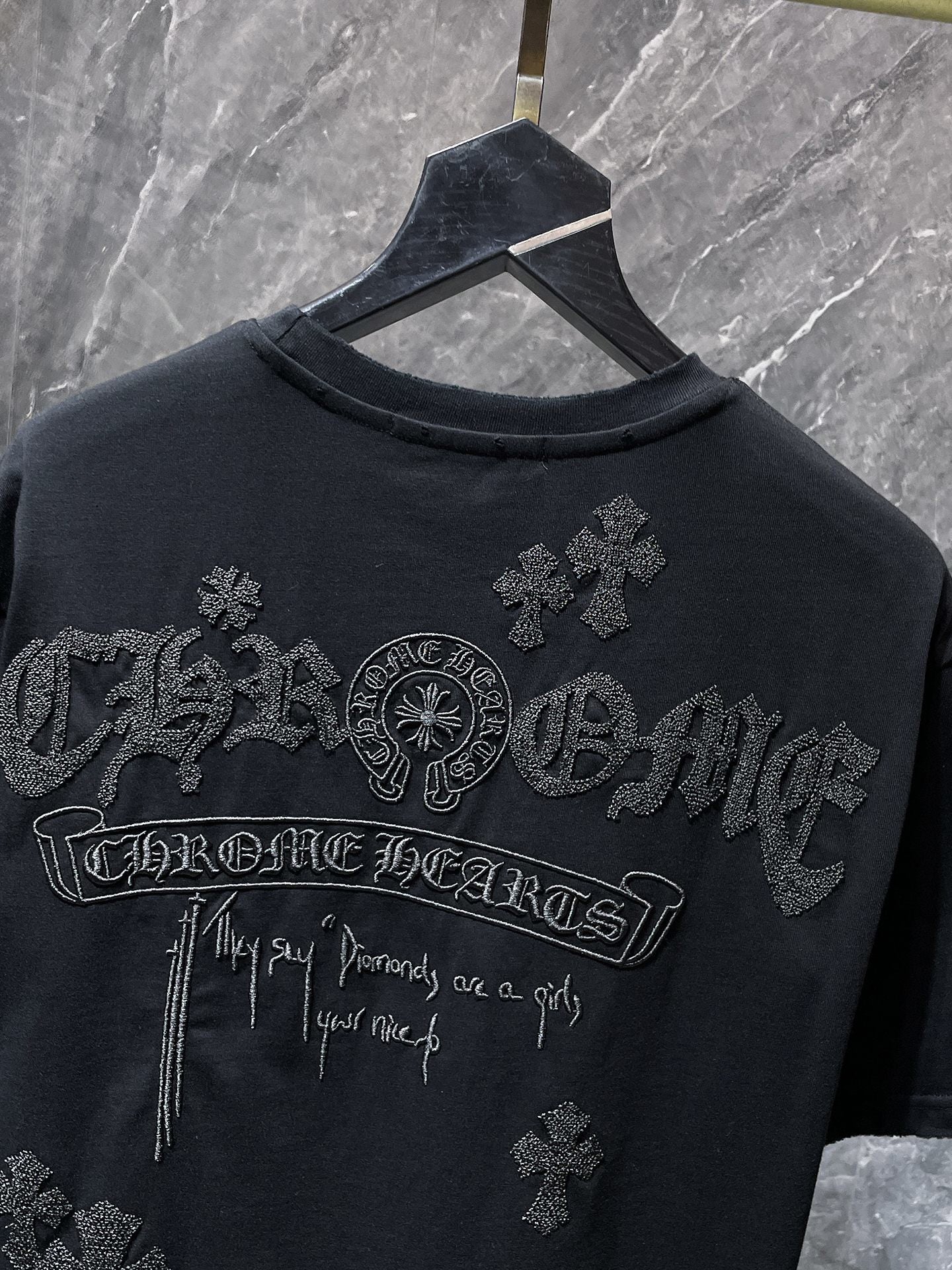Chrome Hearts Chrome Hearts Embroidered Letter Logo T-Shirt Black