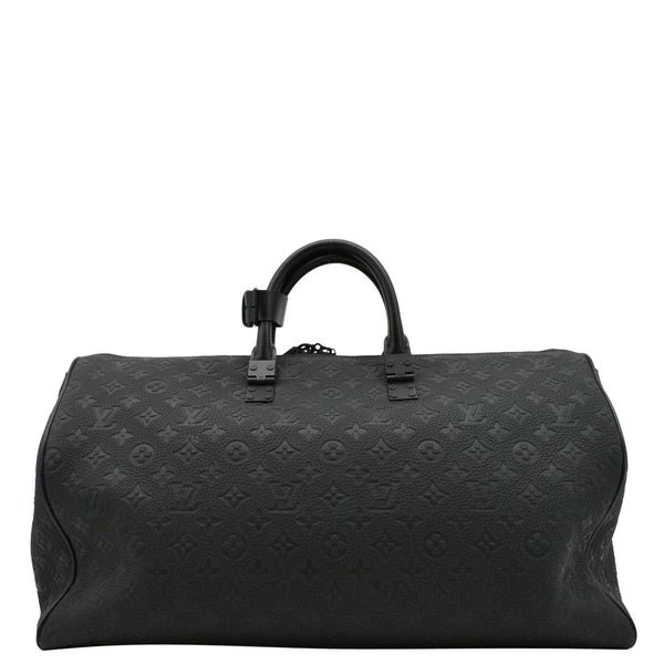 LOUIS VUITTON Keepall 50 Taurillon Leather Black Travel Bag