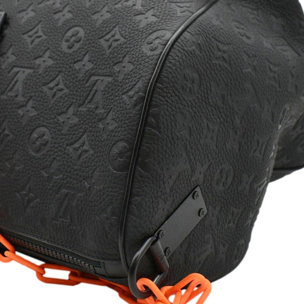 LOUIS VUITTON Keepall 50 Taurillon Leather Black Travel Bag