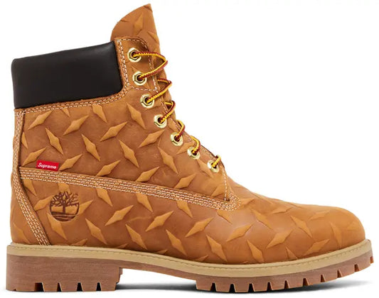 Supreme x Timberland 6 Inch Premium Waterproof Boot 'Embossed Diamond Plate - Wheat'