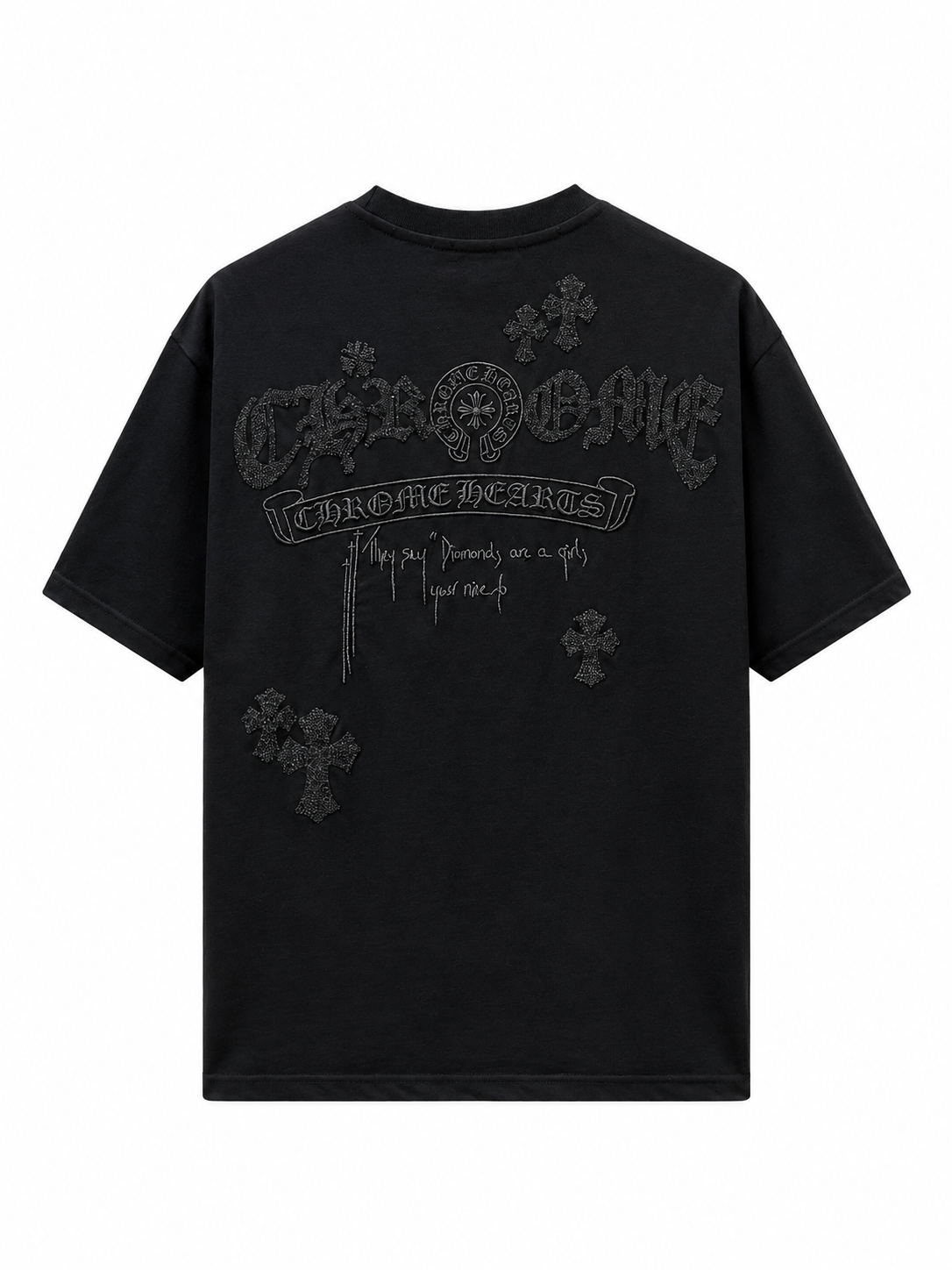 Chrome Hearts Chrome Hearts Embroidered Letter Logo T-Shirt Black