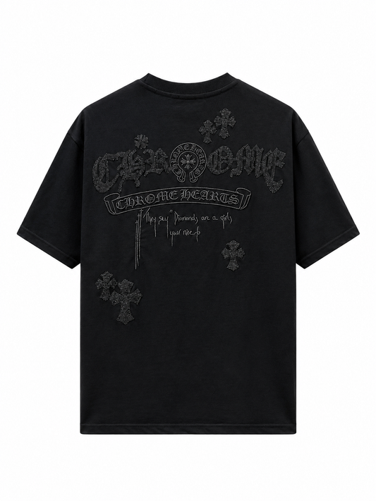 Chrome Hearts Chrome Hearts Embroidered Letter Logo T-Shirt Black