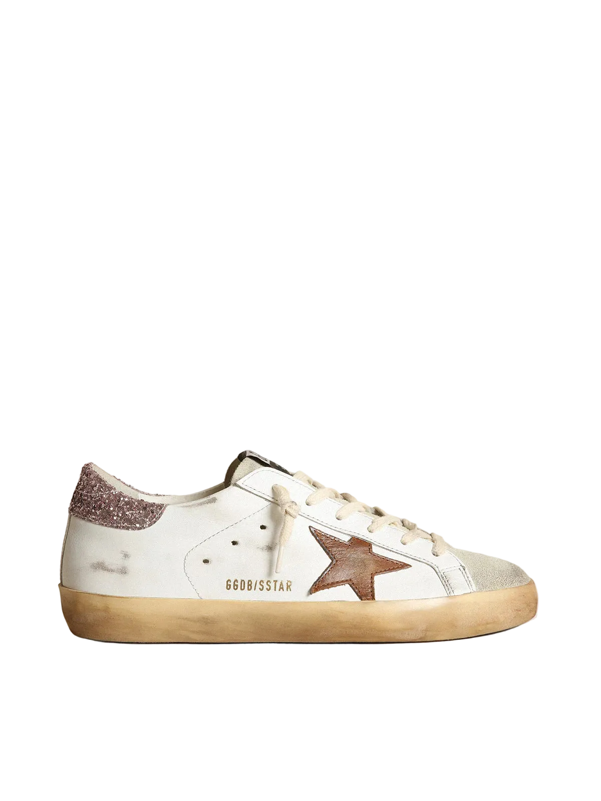 Golden Goose Super-Star star leather color, glitter heel reinforcement