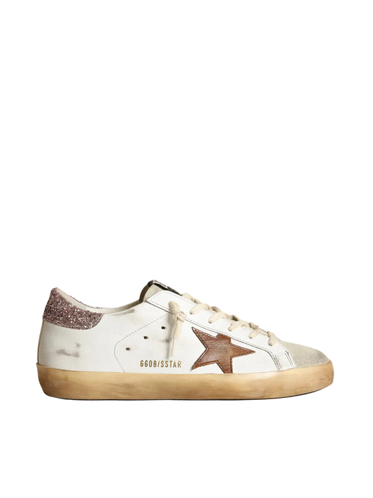 Golden Goose Super-Star star leather color, glitter heel reinforcement
