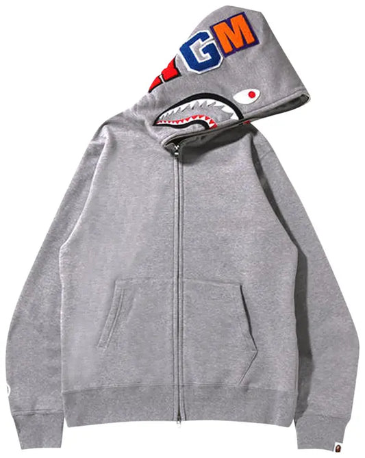 BAPE Shark Full Zip Hoodie 'Grey'