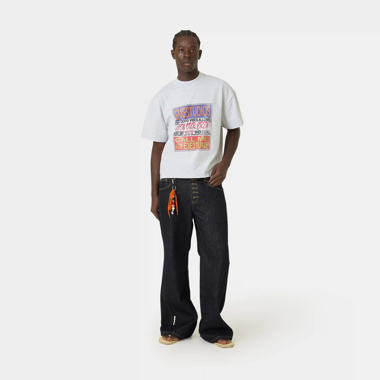 Eme Studios By Your Name Heather Grey Oversized Tee