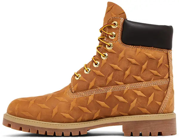 Supreme x Timberland 6 Inch Premium Waterproof Boot 'Embossed Diamond Plate - Wheat'