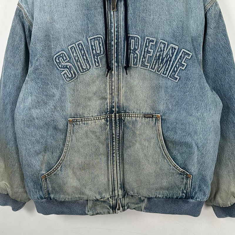 Supreme Reflective Arc Hooded Work Jacket Denim