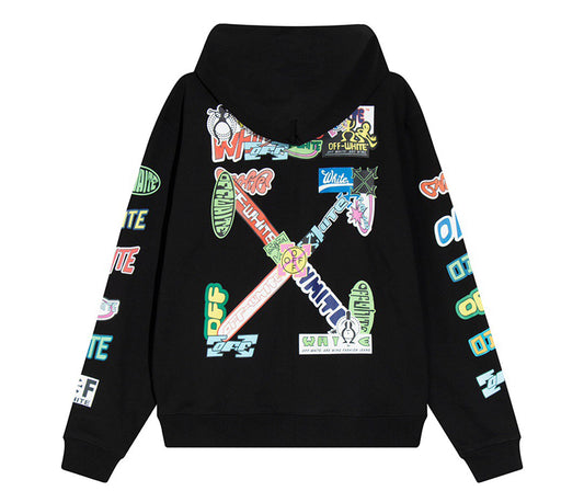 OFF-WHITE Graphic-Print Cotton Hoodie