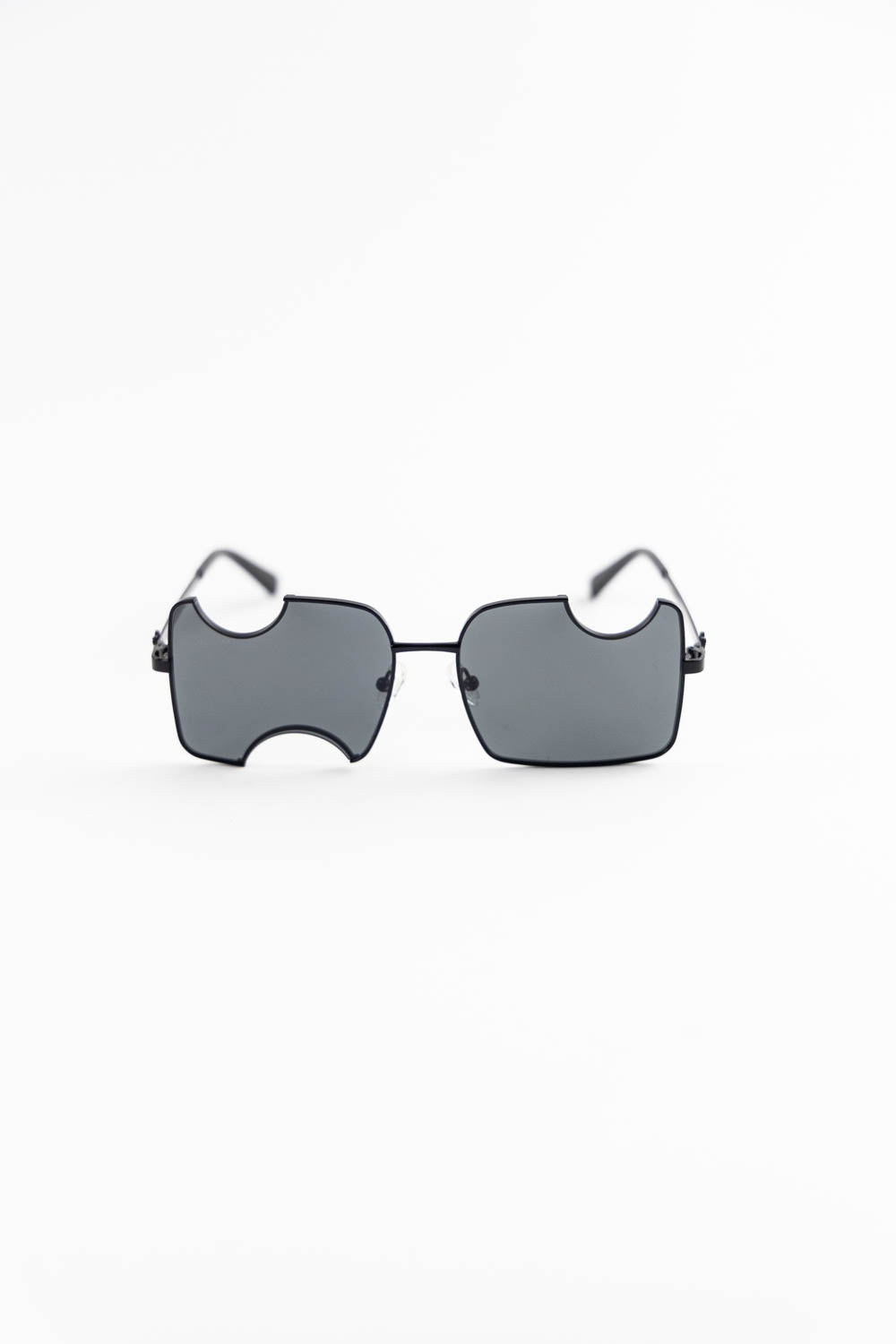 Off-White Cady cut-out rectangular-frame sunglasses Black / Black