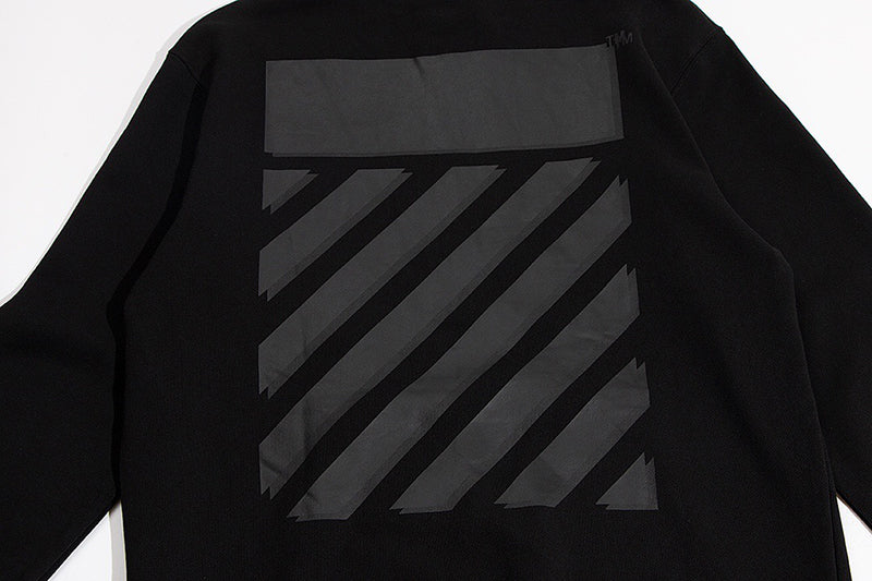 OFF-WHITE RUBBER STRIPES SKATE CREW HOODIE Black