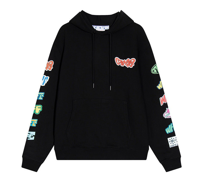OFF-WHITE Graphic-Print Cotton Hoodie
