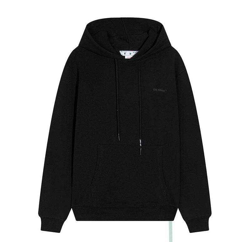 OFF-WHITE RUBBER STRIPES SKATE CREW HOODIE Black